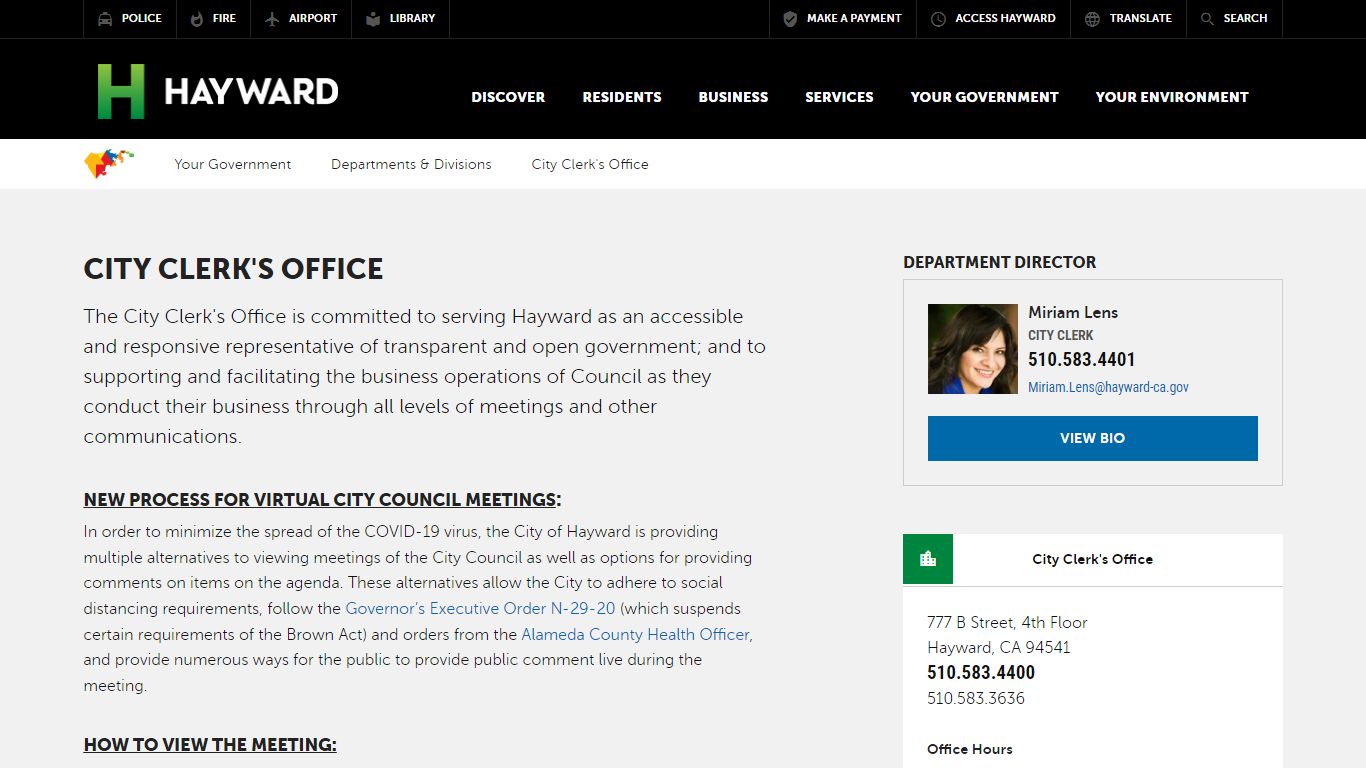 City Clerk's Office | City of Hayward - Official website